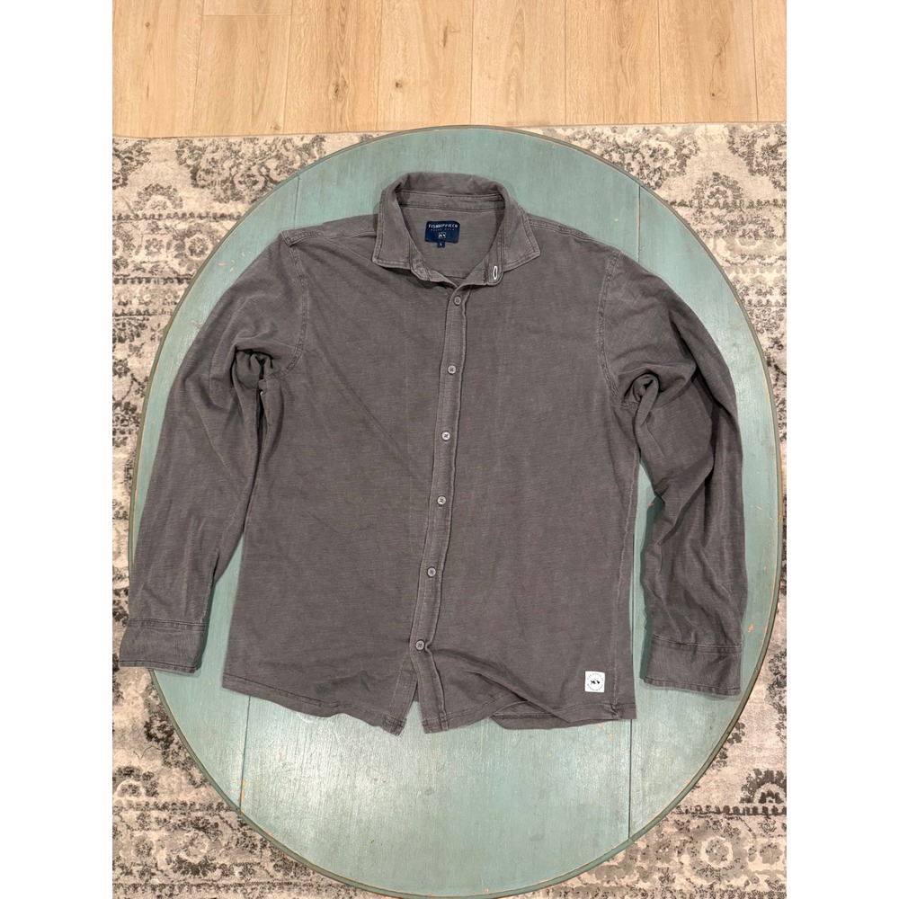 Fish Hippie Co Balao Wash Shirt Mens‎ Large Gray Long Sleeve Cotton FH-BLS2300